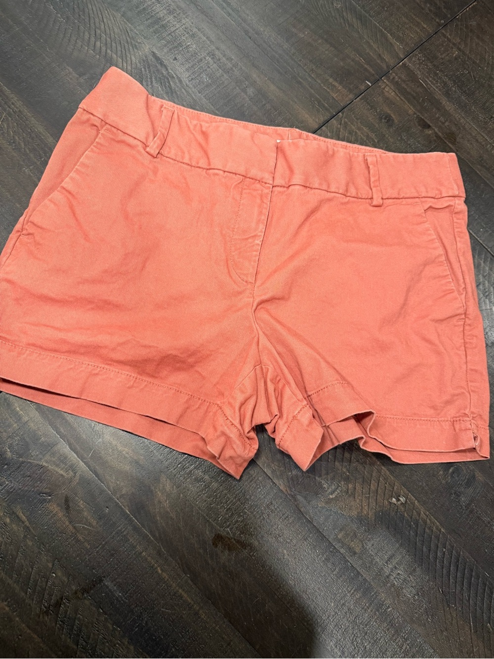 LOFT Rust Cotton Chino Shorts | Casual Summer Flat Front Size 10